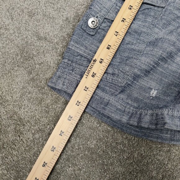 Guess Men's 100% Cotton Heathered Blue Jean Cargo Shorts in Blue Size 40 Summer - Picture 9 of 10